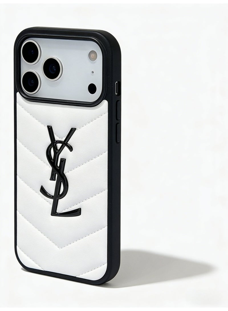 سانت لوران YSL Chevron Quilted Bumper Phone Case for iPhone 16 Pro Max & iPhone 17 Pro Max - Image 2